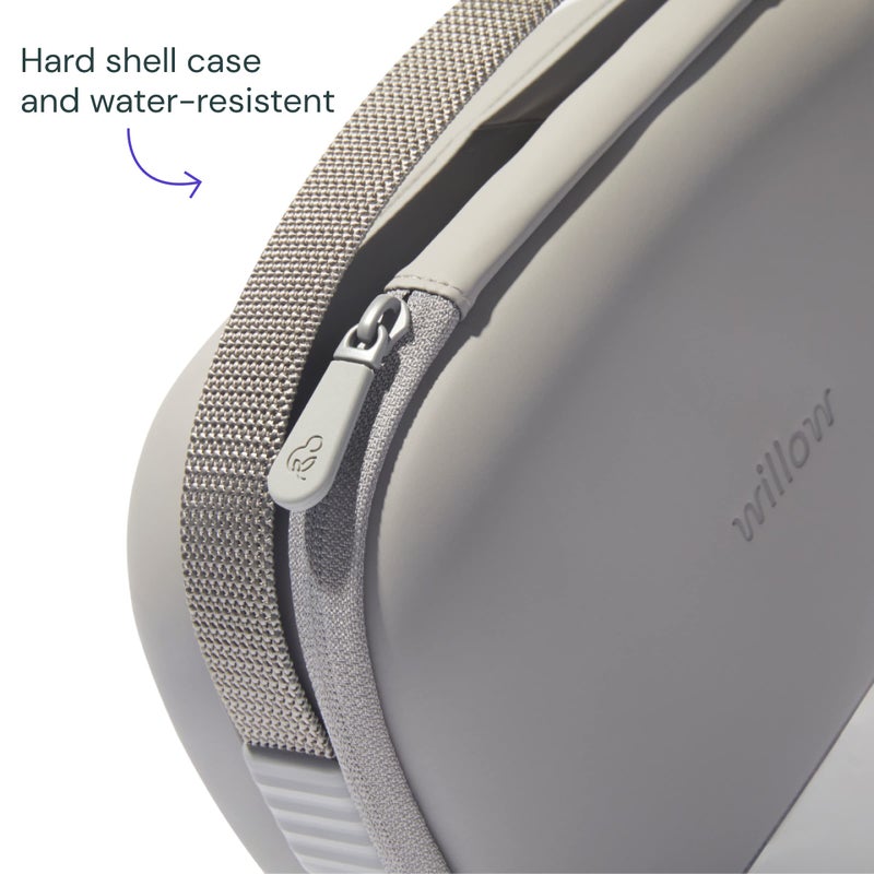 Willow Breast Pump Carrying Case, Grey, Use with Hands Free Wearable Breast Pumps, Ultra Durable Hard Shell Breast Pump Case with Removable Tray, Compact and Discreet - Image 4